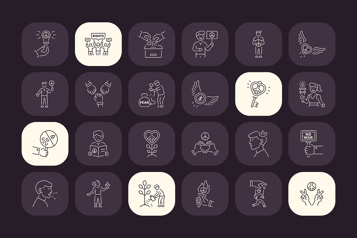 Freedom Icon Art Set, an Outline Icon by Prosymbols (Photo 5 of 7)