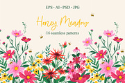 Honey Meadow. 16 seamless patterns, a Pattern Graphic by Nadia Grapes (Thumbnail 1 of 7)