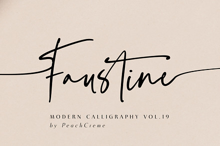 Faustine //Modern Script, a Handwritten Font by PeachCreme