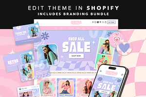 Retro Y2K Shopify Theme Bundle, a Shopify Template by Template Twist Shop