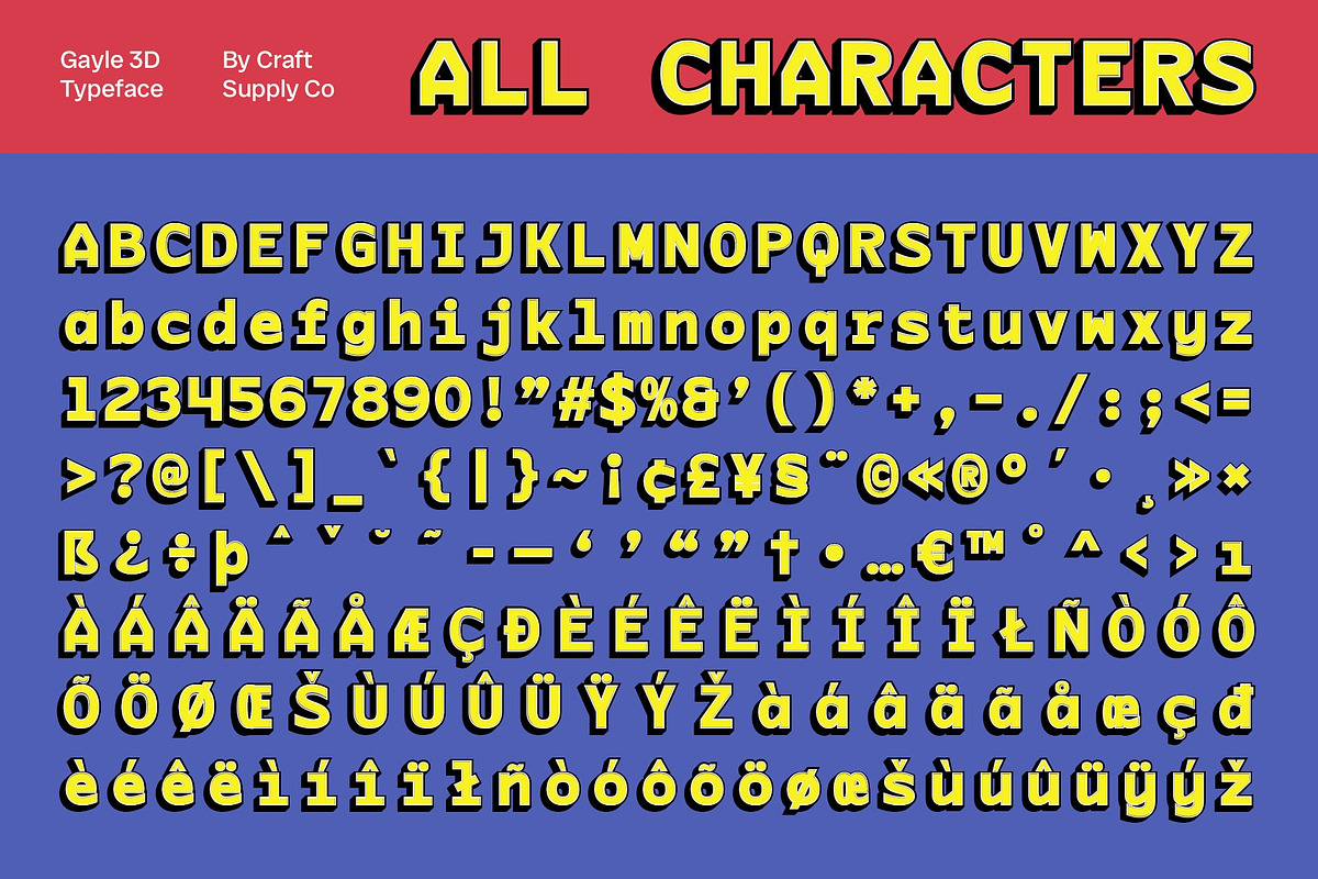 CS Gayle Mono 3D, a Sans Serif Font by Craft Supply Co. (Photo 8 of 8)