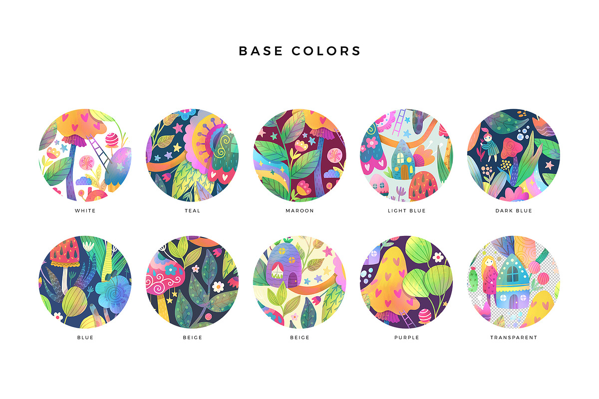 Funny Mushrooms Pattern | Floral, a Pattern Graphic by Velliniki (Photo 3 of 10)