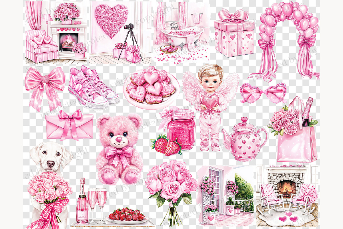Sweet Love Valentine Clipart, a Person Illustration by GlamArtZhanna (Photo 6 of 8)