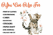Whimsical Kittens Clipart Set, a Seasonal Illustration by CreationArt (Thumbnail 5 of 7)