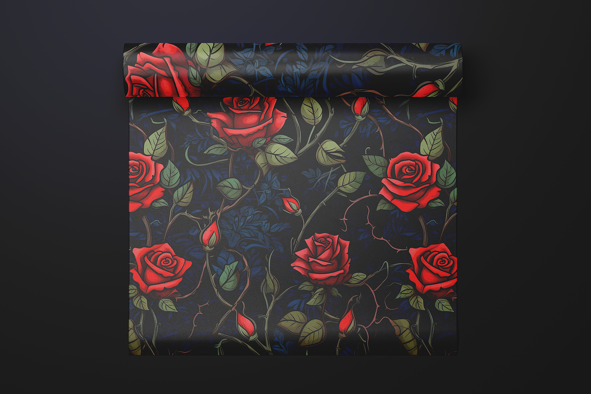Gothic Roses Seamless Patterns, a Pattern Graphic by Curve Design (Photo 5 of 7)