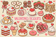 Kawaii Valentines Desserts clipart, a Food Illustration by Blumensdiary (Thumbnail 1 of 6)