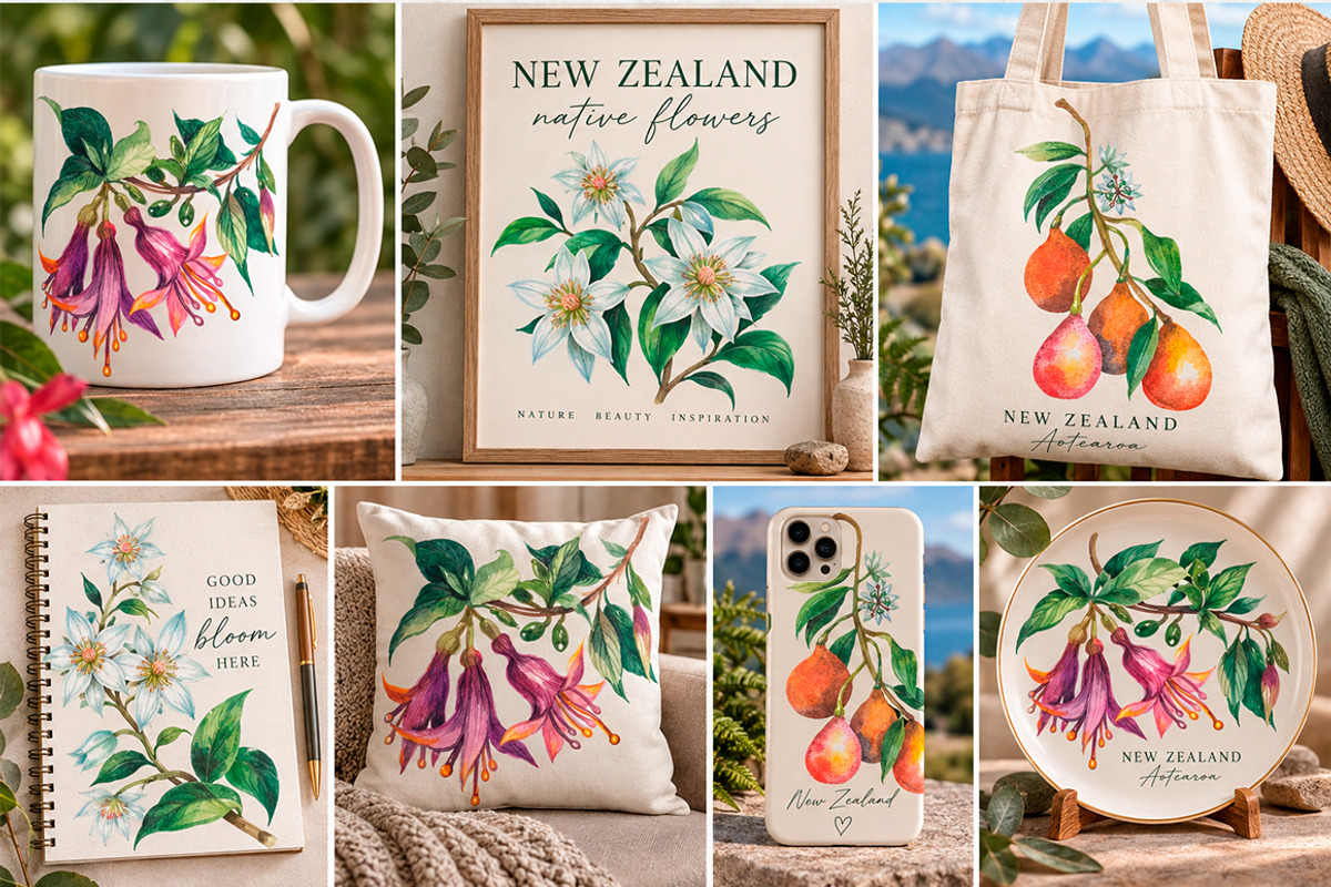 New Zealand native flowers, a Decorative Illustration by FITALARTSNEDIGI (Photo 6 of 6)