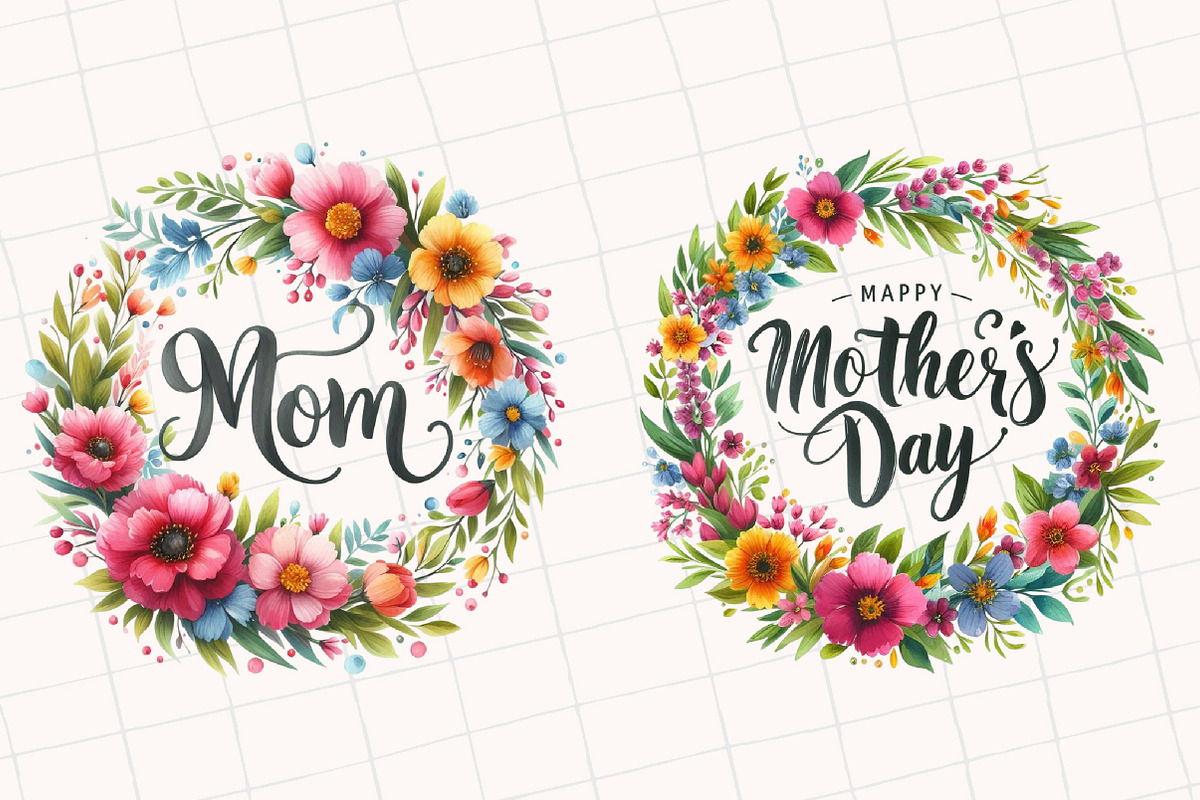 Mother's Day Floral Bouquets Clipart, an Illustration by OK Design (Photo 3 of 5)