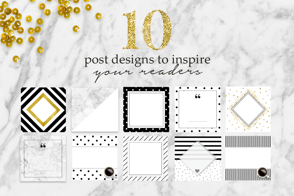 Instagram Templates Black&White, a Social Media Template by Instagram templates E.B. (Photo 3 of 4)