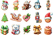 Watercolor Christmas Cookies Clipart, an Illustration by Designking (Thumbnail 2 of 5)