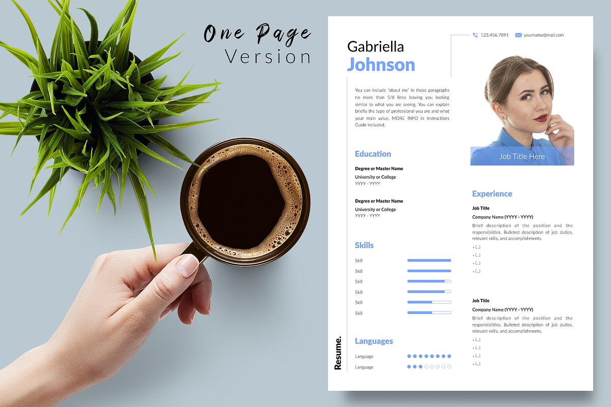 Creative Resume / CV - Gabriella, a Resume Template by Templates Design Co. (Photo 2 of 17)