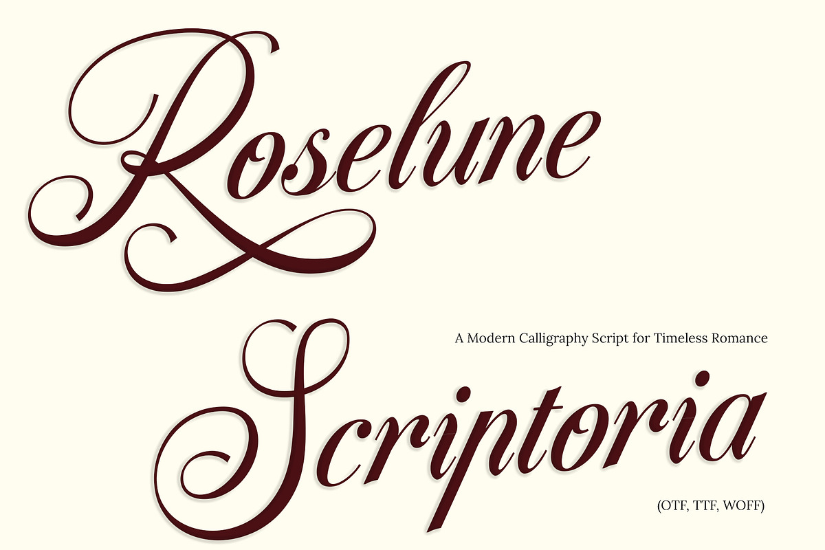 Roselune Scriptoria - Script Font, a Script Font by Inviline.co (Photo 10 of 10)