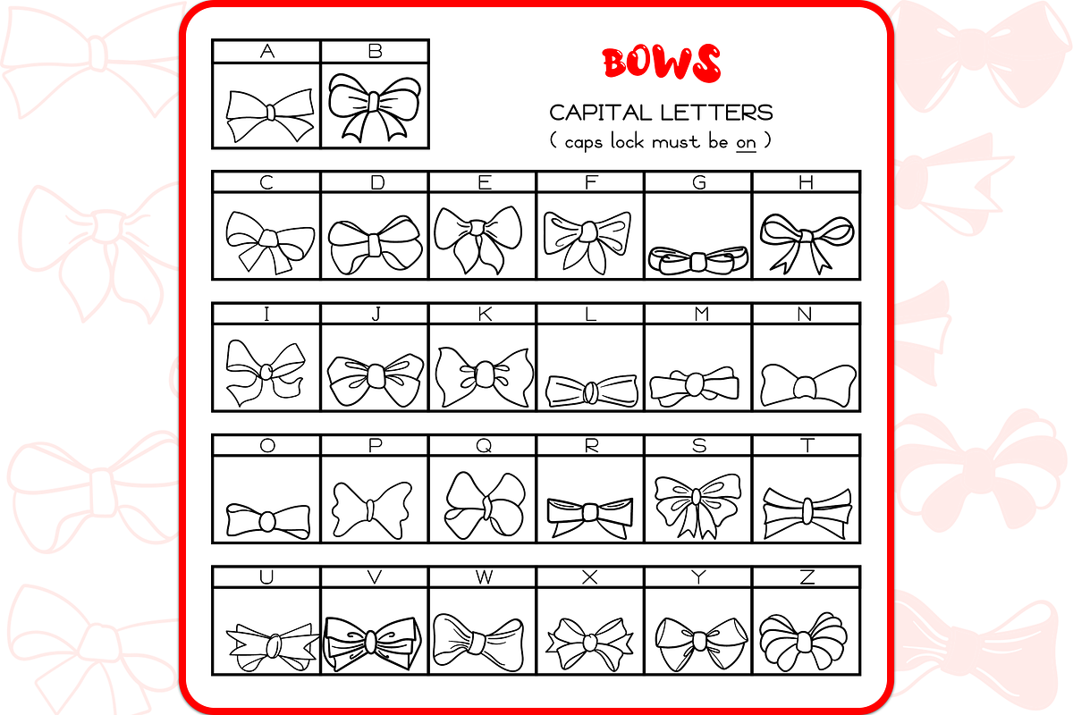Bow Doodles - Dingbats Font, a Symbol Font by WADLEN (Photo 2 of 7)