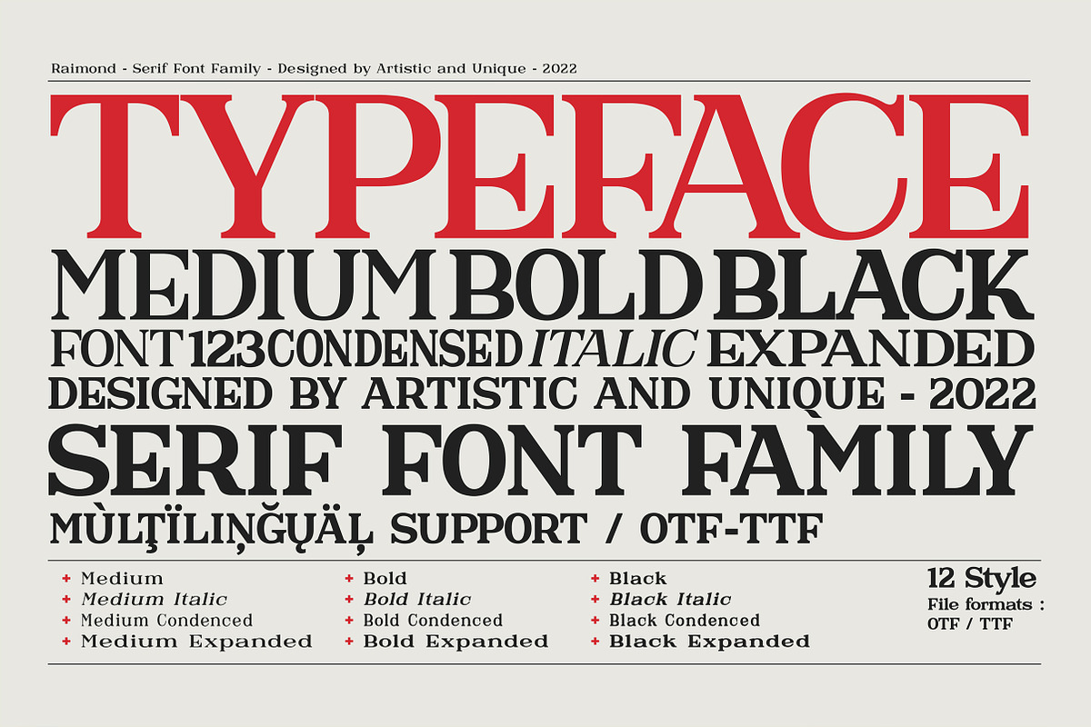 Raimond - Serif font family, a Serif Font by Artistic & Unique (Photo 13 of 15)