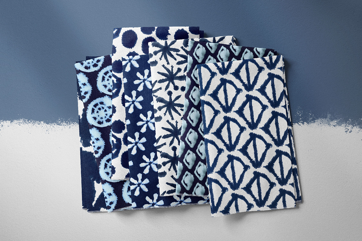 Indigo Watercolor and Ink Patterns, a Pattern Graphic by Tiger and Flower (Photo 7 of 10)