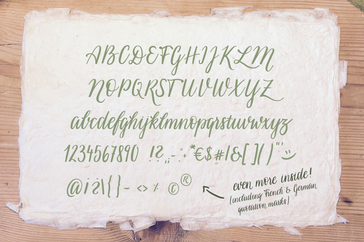 Alpenglueck - a handwritten font, a Script Font by Laura Heidi (Photo 12 of 15)