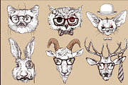 Hipster animals - set 2, an Animal Illustration by iriskana (Thumbnail 3 of 4)