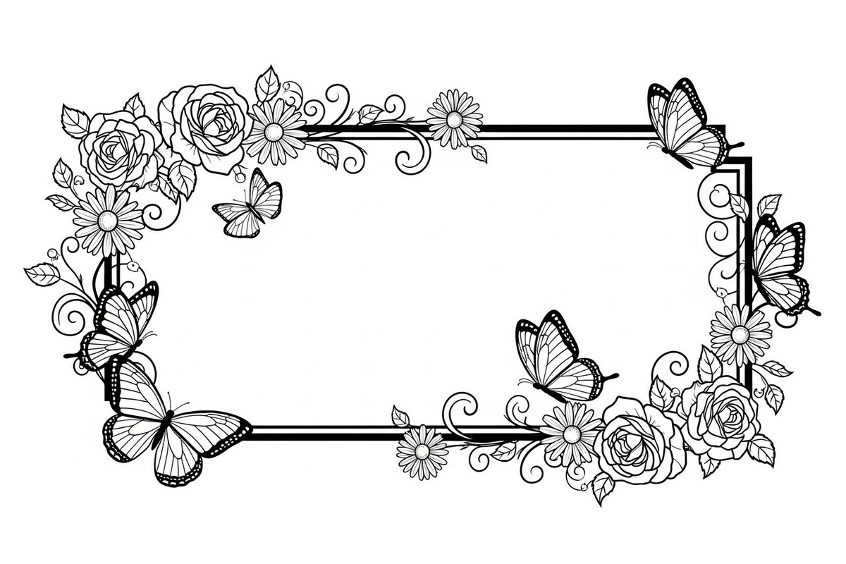 Butterfly Floral Frame SVG Bundle, an Illustration by Creativeshirt (Photo 15 of 31)