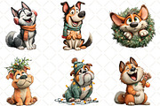 Quirky Christmas Dog Clipart, an Illustration by Black Bird Studio (Thumbnail 4 of 6)