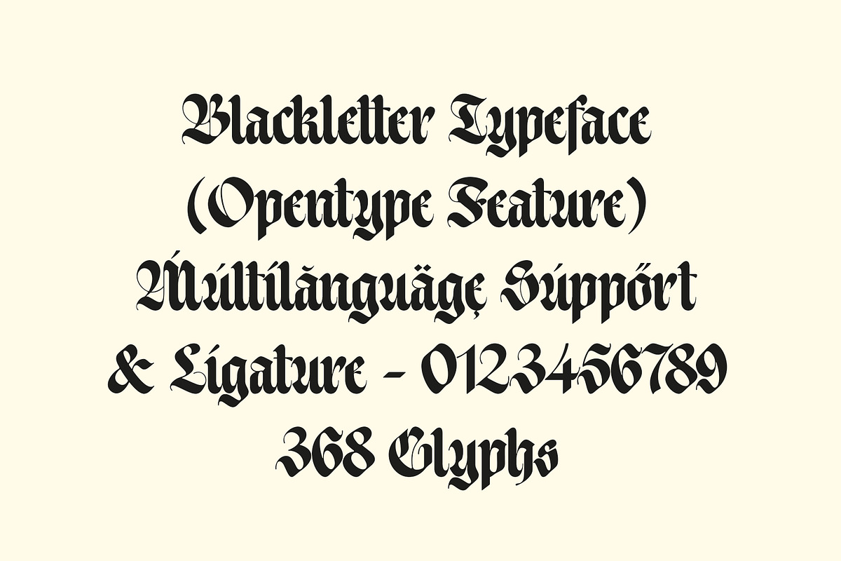 ED Bathurst - Blackletter Typeface, a Blackletter Font by Emyself Design (Photo 6 of 10)