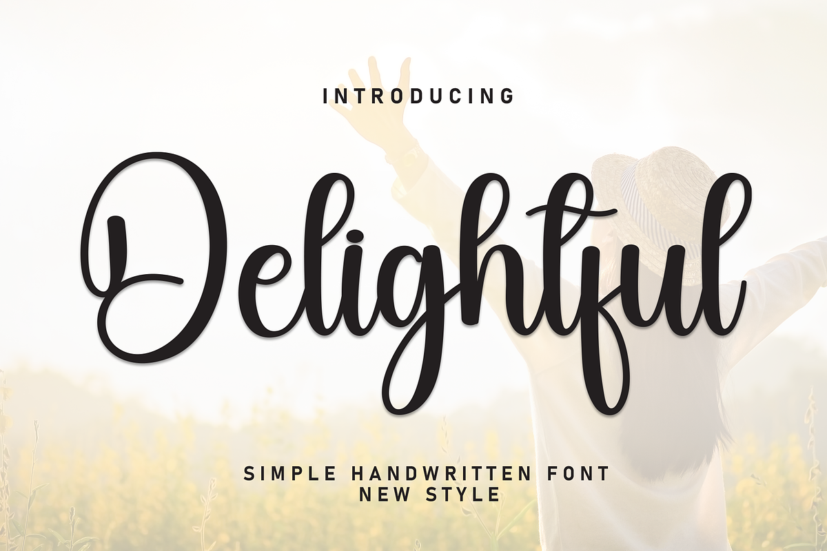 Delightful | Script Font, a Handwritten Font by Scratchones (Photo 1 of 8)