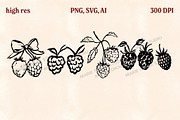 Whimsical Berry Fruit Bundle SVG PNG, a Food Illustration by Marie T (Thumbnail 25 of 36)