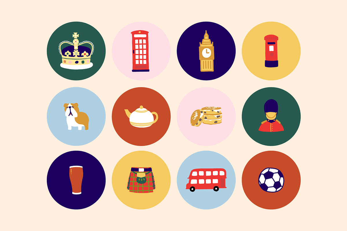 Hand Drawn British Cultural Icons, an Illustration by Goodputty (Photo 1 of 3)