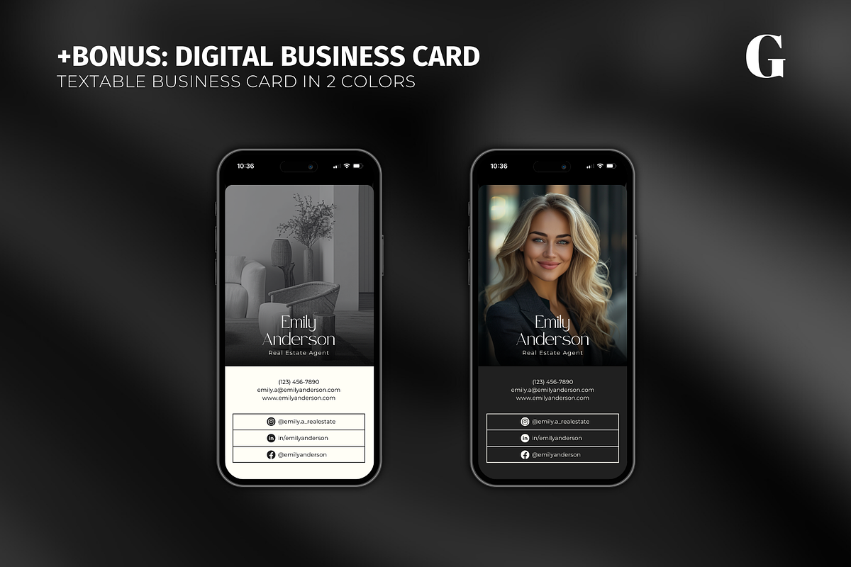 Real Estate Business Cards Canva, a Business Card Template by Meraki Templates (Photo 7 of 9)
