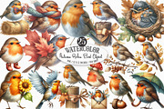 Autumn Robin Bird Clipart, an Illustration by Designking (Thumbnail 1 of 4)