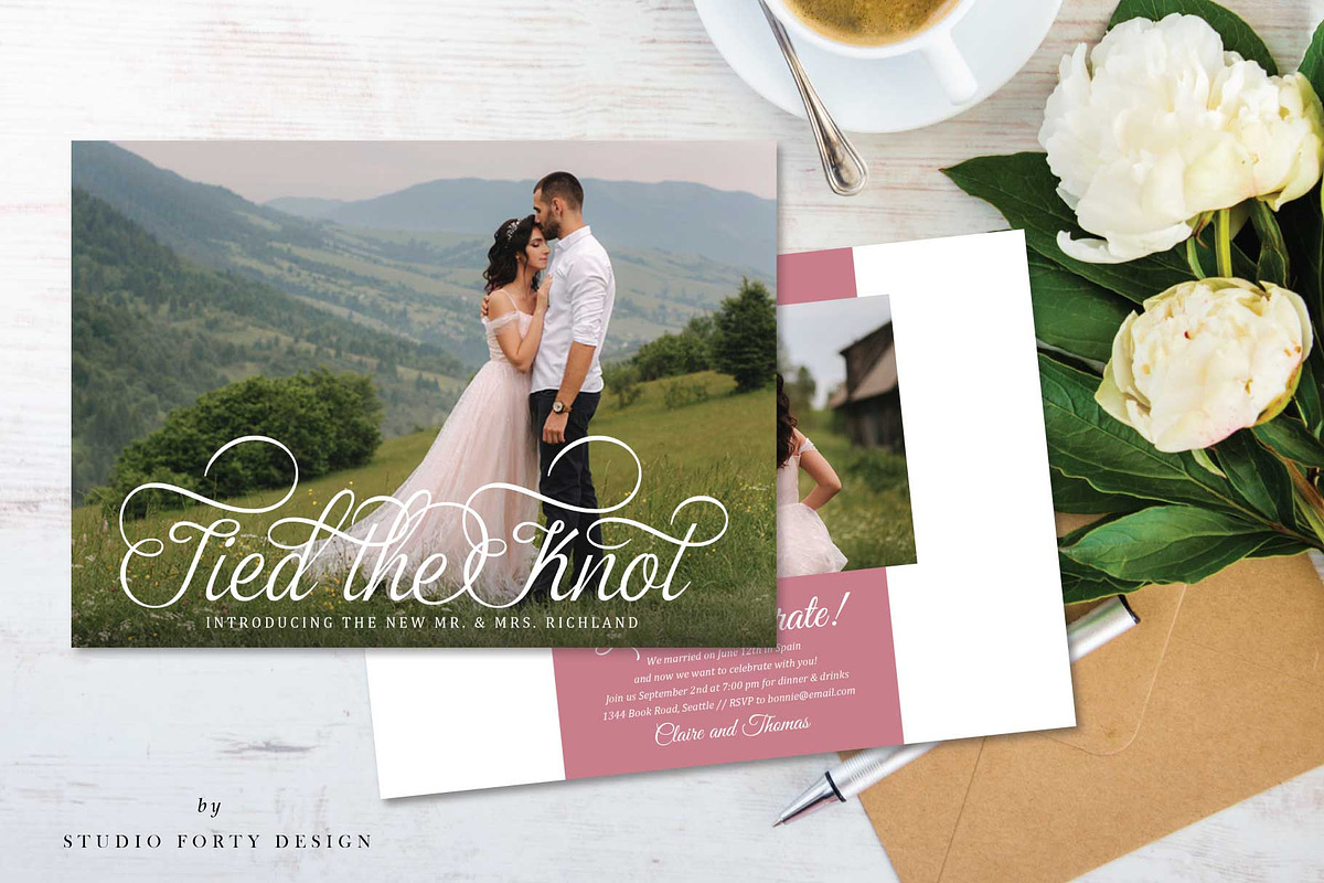 Tied the Knot Eloped Announce E101, an Invitation Template by Studio Forty Design (Photo 2 of 5)