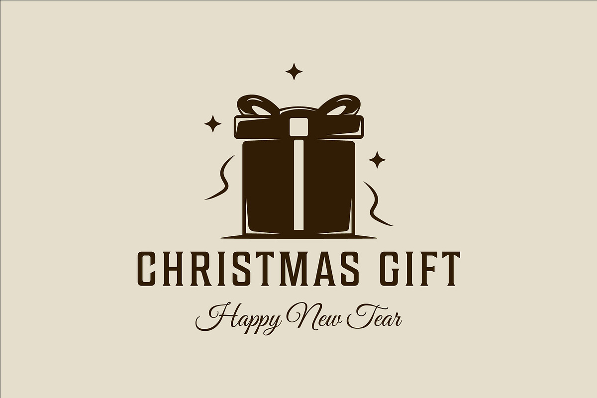 gift box christmas logo vector, a Branding & Logo Template by zyxroun shop