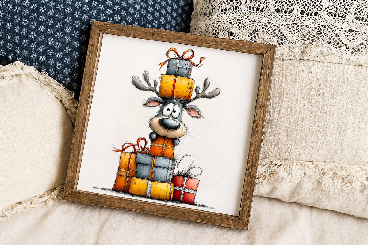 Quirky Reindeer Clipart, an Illustration by Libby Wishes (Photo 3 of 7)