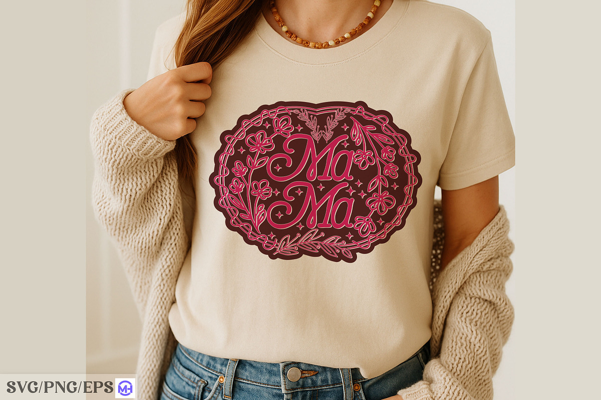 Mama Mother Wreath PNG T-shirt Desig, a Graphic by mh_arif (Photo 3 of 4)