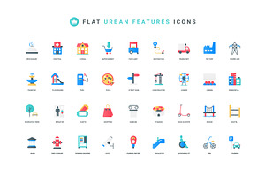 Urban infrastructure public icons, an Object Illustration by Lemberg Vector