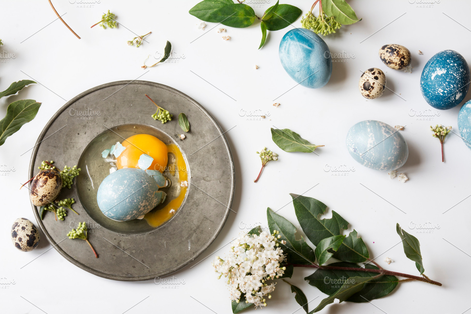 Blue Easter egg broken. Easter, a Health & Medical Photo by SZ IMAGE