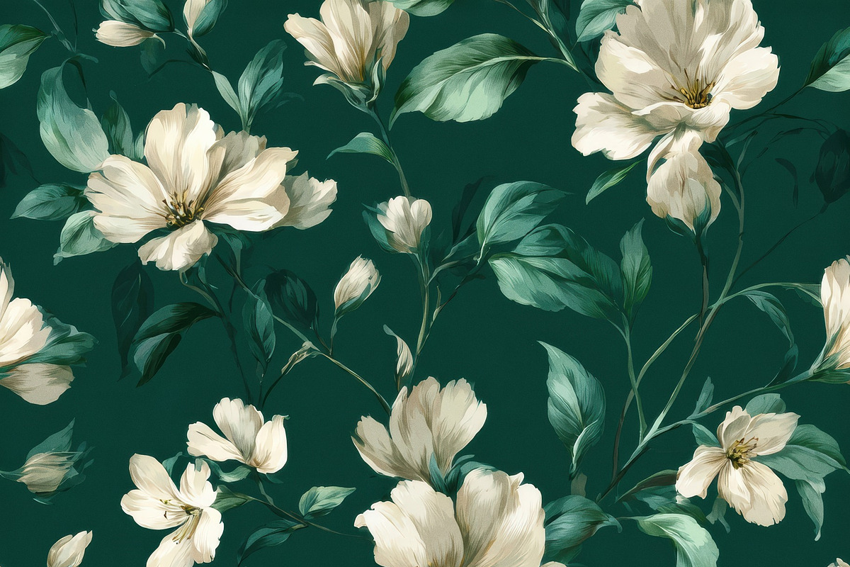 Emerald Botanical Seamless Pattern, a Pattern Graphic by Virgo Studio