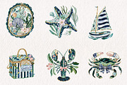 Preppy Coastal Clipart Png, a Seasonal Illustration by CreationArt (Thumbnail 2 of 7)
