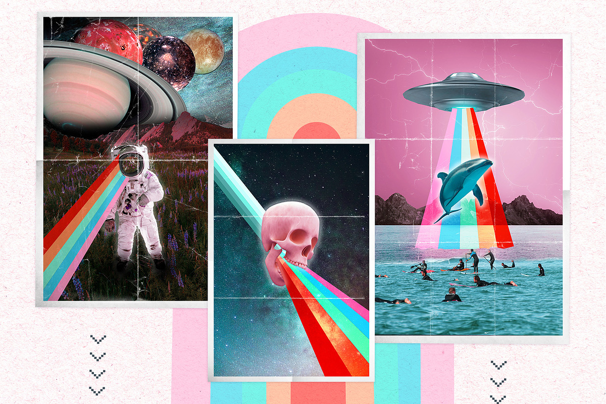 Psychedelic rainbows collage creator, an Object Graphic by LaVika (Photo 2 of 9)