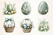 Sage Green Easter Clipart, an Illustration by Dream Creation (Thumbnail 3 of 6)