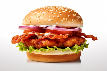 Crunchy Chicken and Fish Burger, a Photo by shahsoft