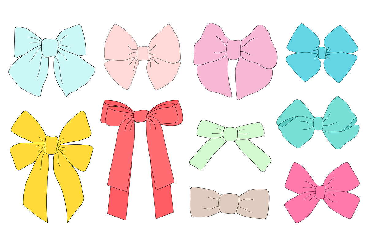 Bows graphics. Bows SVG. Ribbons Bow, an Illustration by IrinaShishkova