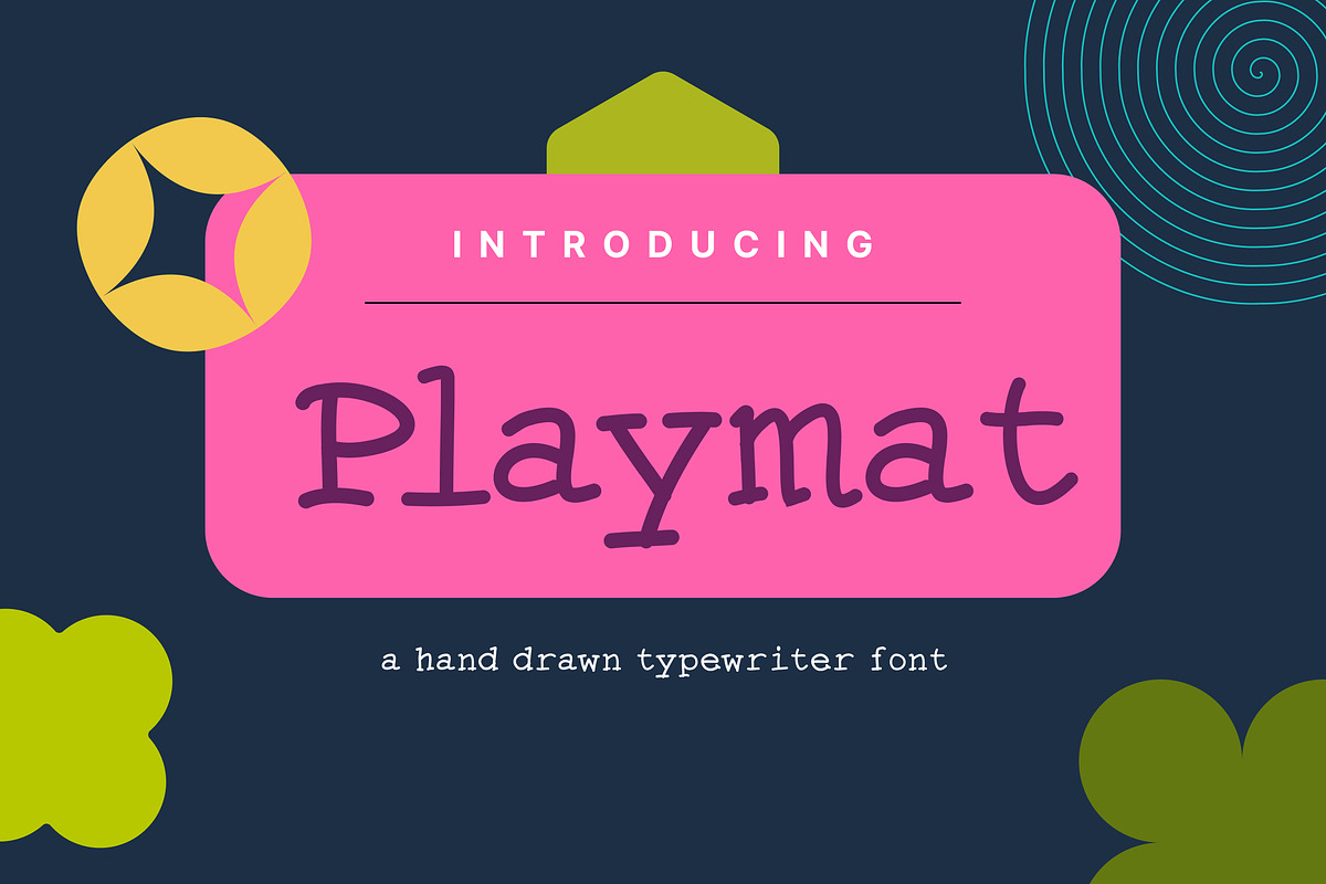 Playmat - hand-drawn typewriter font, a Handwritten Font by BeadyLab (Photo 1 of 9)