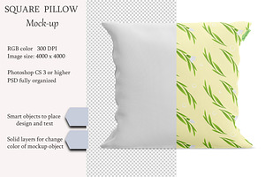 Square pillow mockup. Product mockup