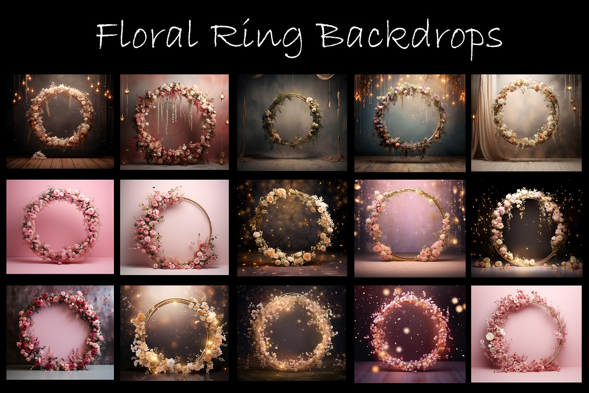 Floral Ring Backdrops Maternityshoot, a Background Graphic by Chipshpow Graphics (Photo 3 of 13)