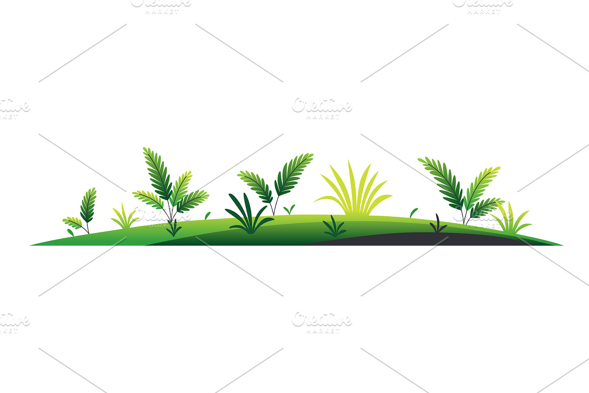 Green lawn with grass and, an Object Illustration by Things for designers