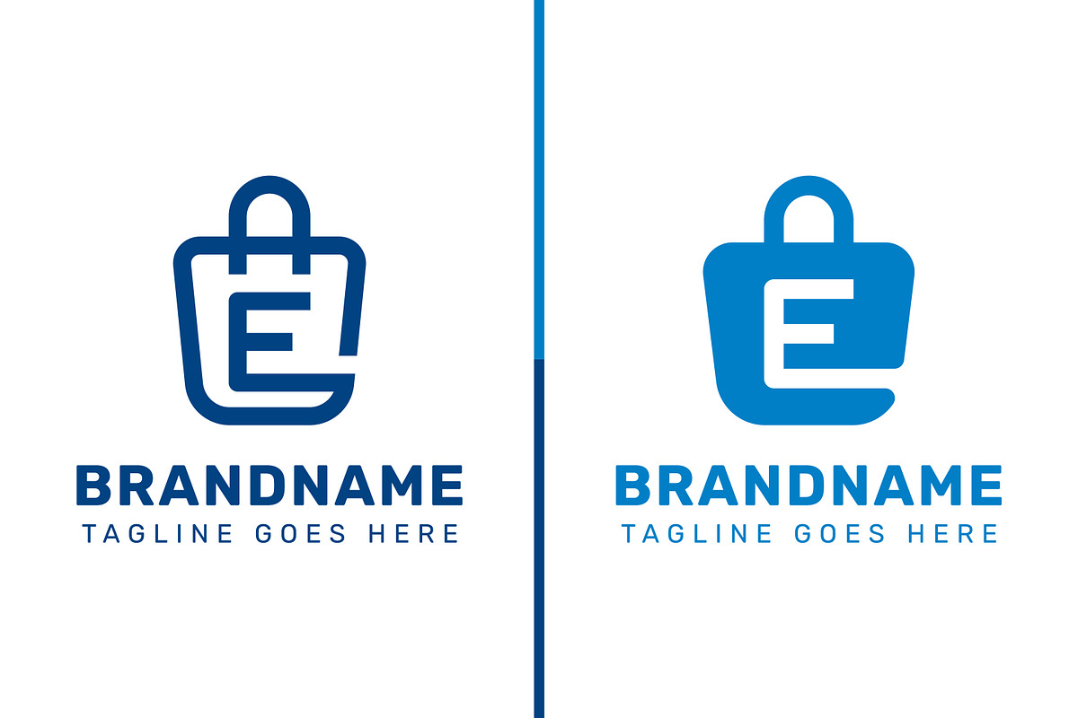 Letter E Shopping Bag Logo Set, a Branding & Logo Template by Pray Art Design Studio
