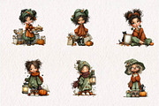 Halloween mom clipart, a Seasonal Illustration by CreationArt (Thumbnail 2 of 7)