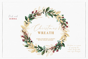 Gold Leaves Greenery Wreath & Frame