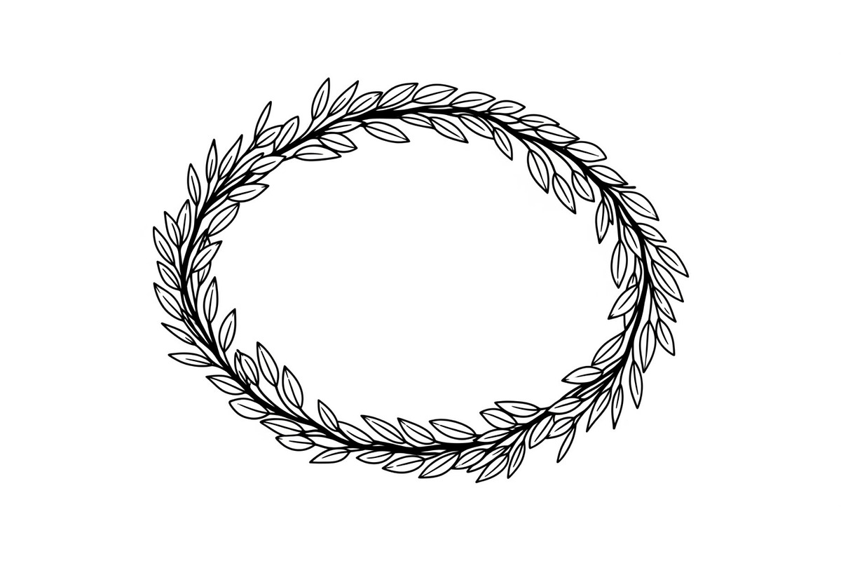 Botanical Oval Wreath Frame Bundle, an Illustration by Designer_Momina (Photo 5 of 51)