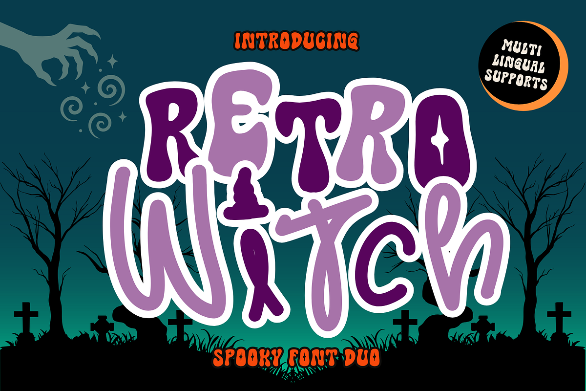 Retro Witch is a Halloween font duo, a Handwritten Font by Brown Cupple (Photo 1 of 13)